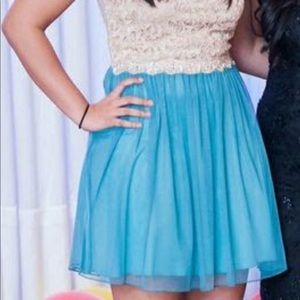 Beautiful beige and blue dress